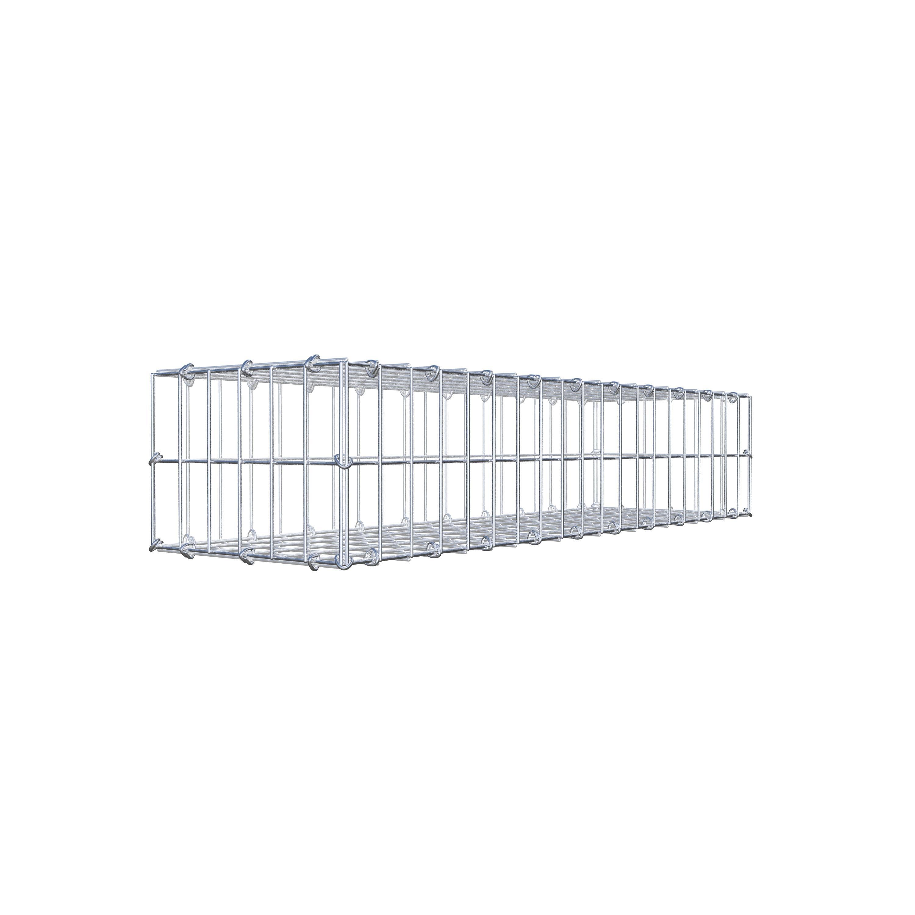 Gavión de acero galvanizado 100x20x30cm (LxAxP), malla 5 x 10cm, Anillo en C, jaula metálica para muro o jardín - 6