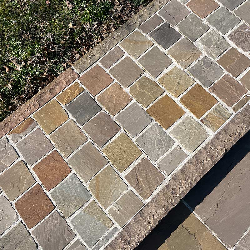Pavés Grès Kandla Multicolore - clivé - PIERRE ET PARQUET - 14 x 20 x ép. +/- 2 cm - 4
