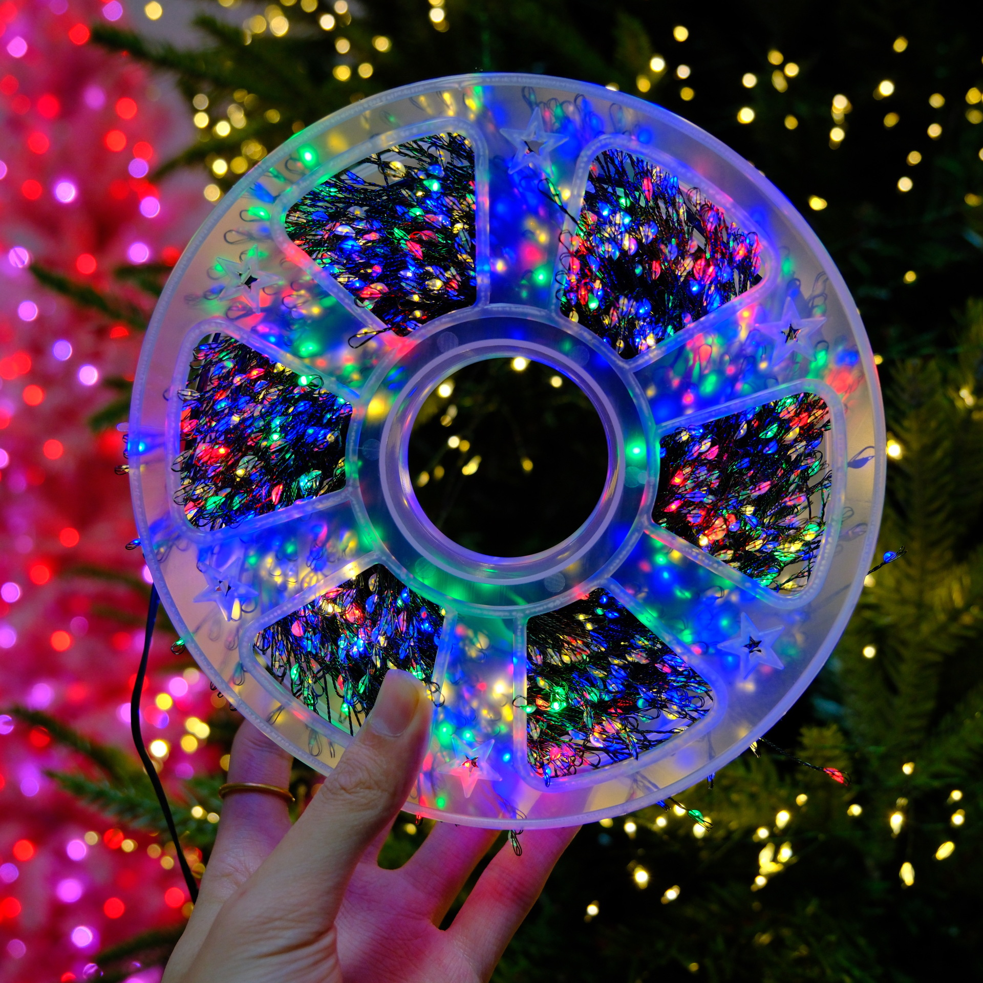 Guirnalda de luces LED navideñas para interior y exterior, 75 m - 2000 LED, Luz decorativa impermeable para árbol de Navidad con control remoto - 8