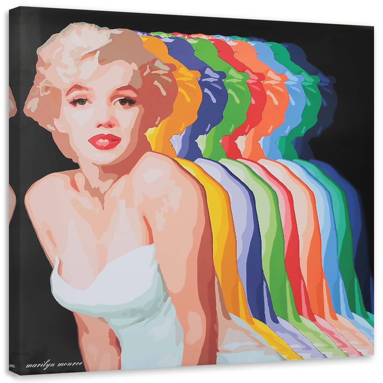 Obraz na płótnie, Marilyn Monroe z kolorowymi cieniami 60x60