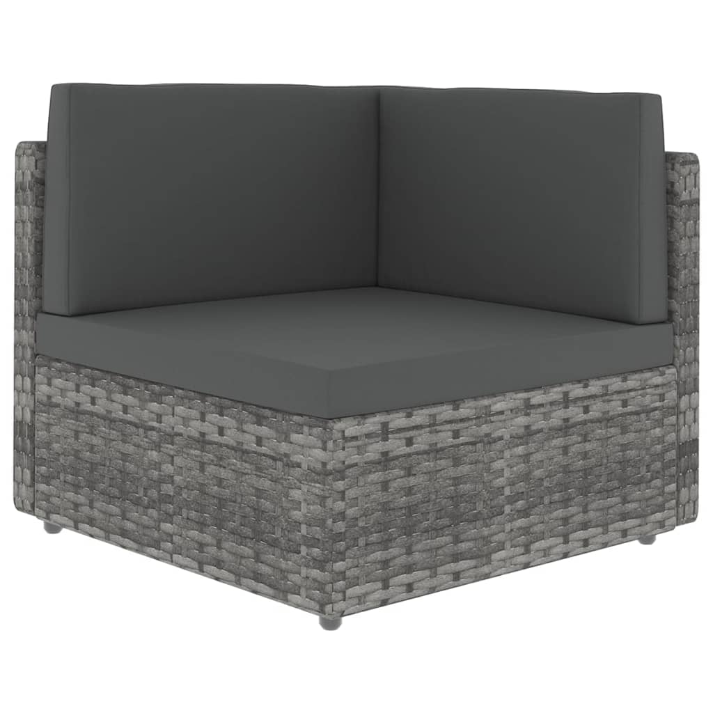 Maison Exclusive - Set Divani da Giardino 8 pz con Cuscini in Polyrattan Grigio - 4
