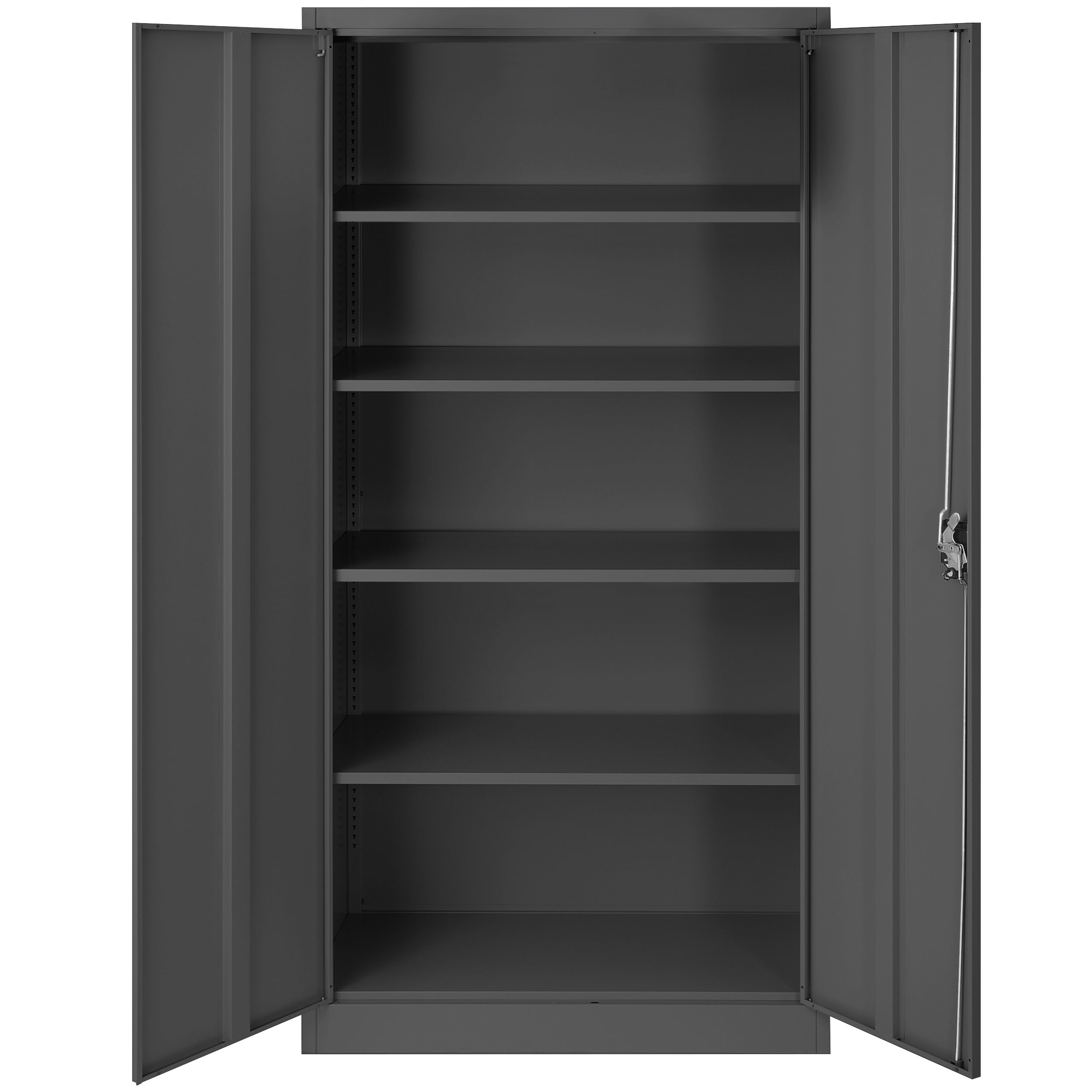 Armoire de Bureau de Rangement Métallique 4 étagères réglables 195 cm x 90 cm x 40 cm Anthracite - 4