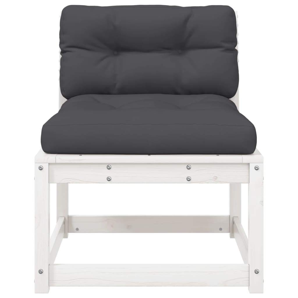 Canapés de jardin avec coussins 2 pcs en bois de pin blanc massif - COMFORTXL - 6