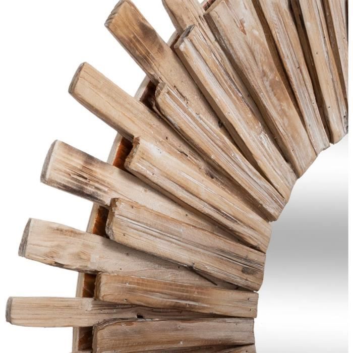 Miroir rond encadré Manon naturel 87,7 x 87,7 cm - 6