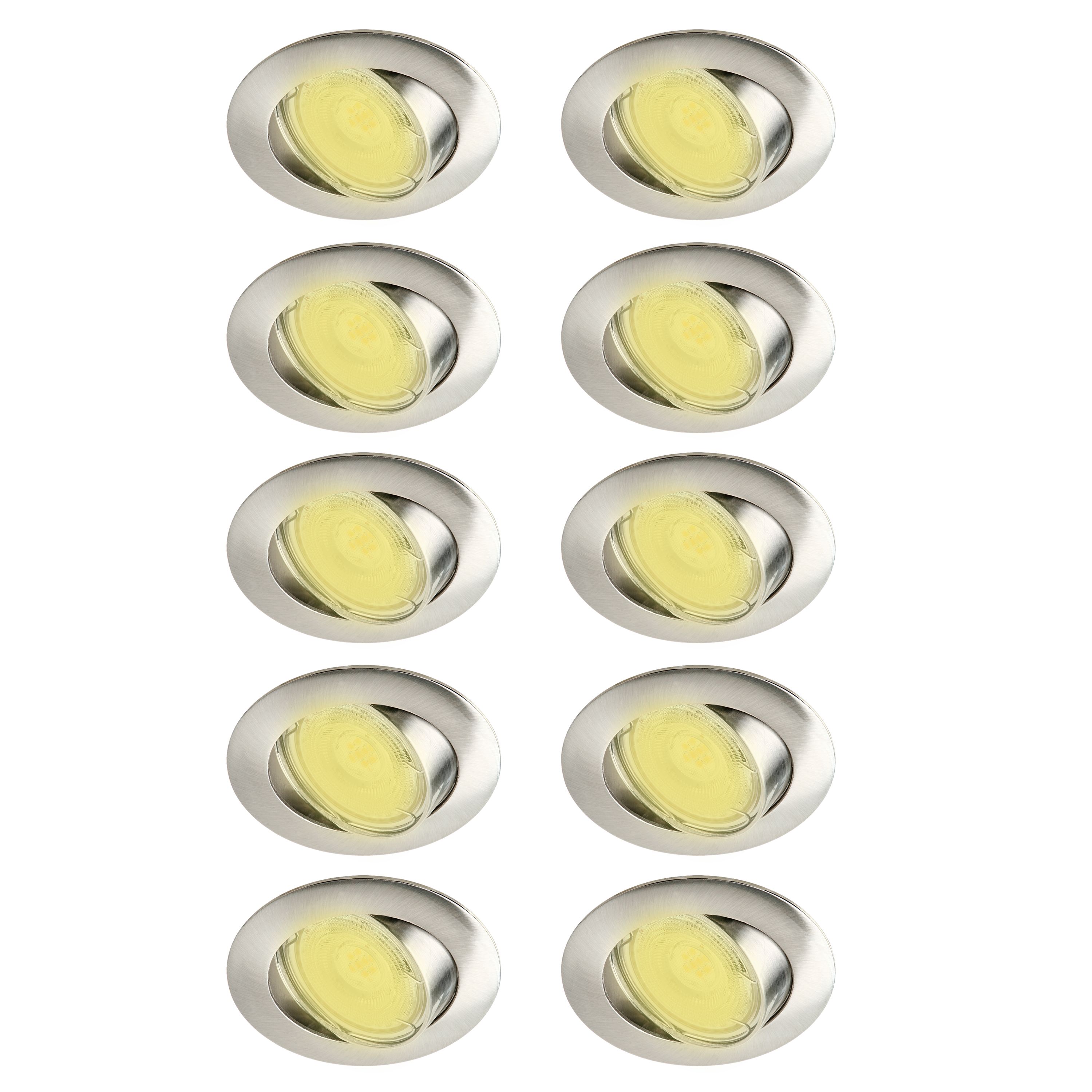 INSPIRE - Opakowanie 80 sztuk regulowanych reflektorów wpuszczanych CLANE - GU10 - 450 LM - 2700K - Ciepła biel - Ø 82 mm - Szary