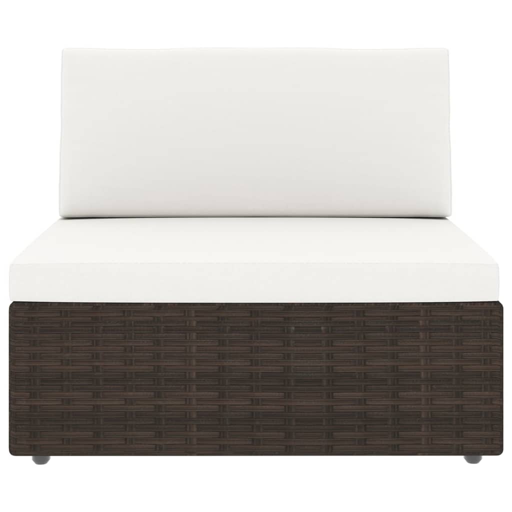 Maison Exclusive - Set Divani da Giardino 14 pz con Cuscini in Polyrattan Marrone - 3