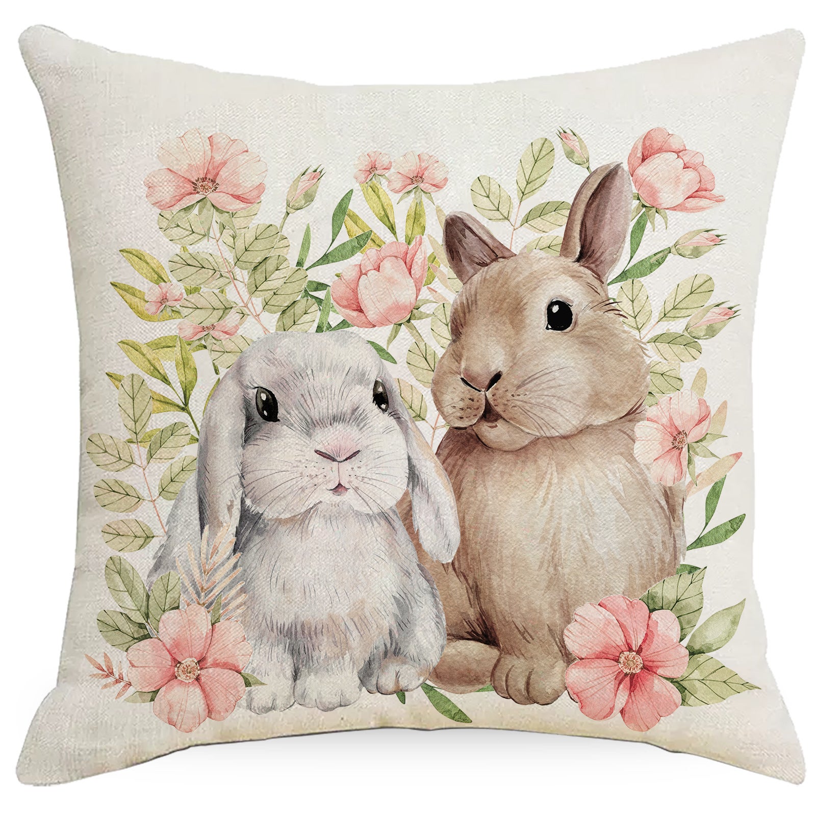 Lot de 4 Housse de Coussin, Housse Coussin 45x45cm Housses de Coussin Taie d'oreiller Décoratif Canapé pour Chambre, Canapé, Chaise, Lit,Jardin(Lapin - 5