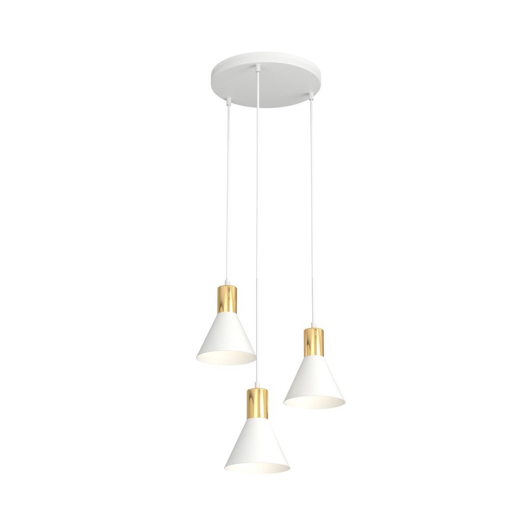 Lampa wisząca ROSA biało-złota 3xE27x20W metal wym:140x30x30cm IP20 Emibig