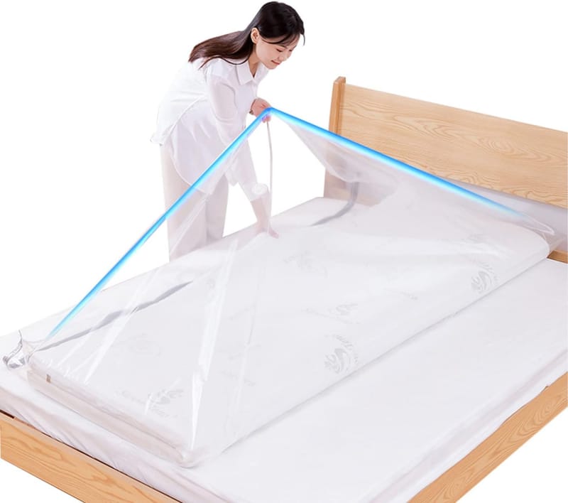 Duża torba do przechowywania próżniowego pod materac, ubrania, materac skompresowany do 80%, nie wymaga pompy próżniowej (220 x 100 cm)