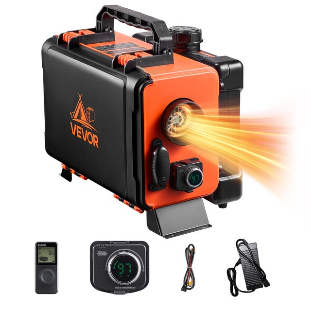 Chauffage Diesel VEVOR 8 kW DC 12 V/24 V, Tout-en-Un Portable, avec Télécommande et Écran LCD, Réservoir de Carburant 4,5 L, pour Camion Camping-car