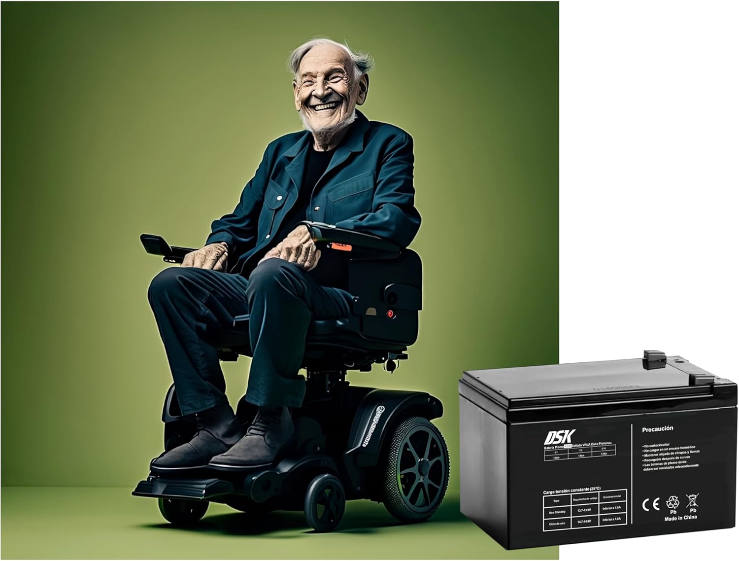 DSK - Bateria VRLA 12V 17Ah recarregável selada de chumbo-ácido AGM Ideal para sistemas de alarme de segurança, UPS, solar, mobilidade eléctrica - 3
