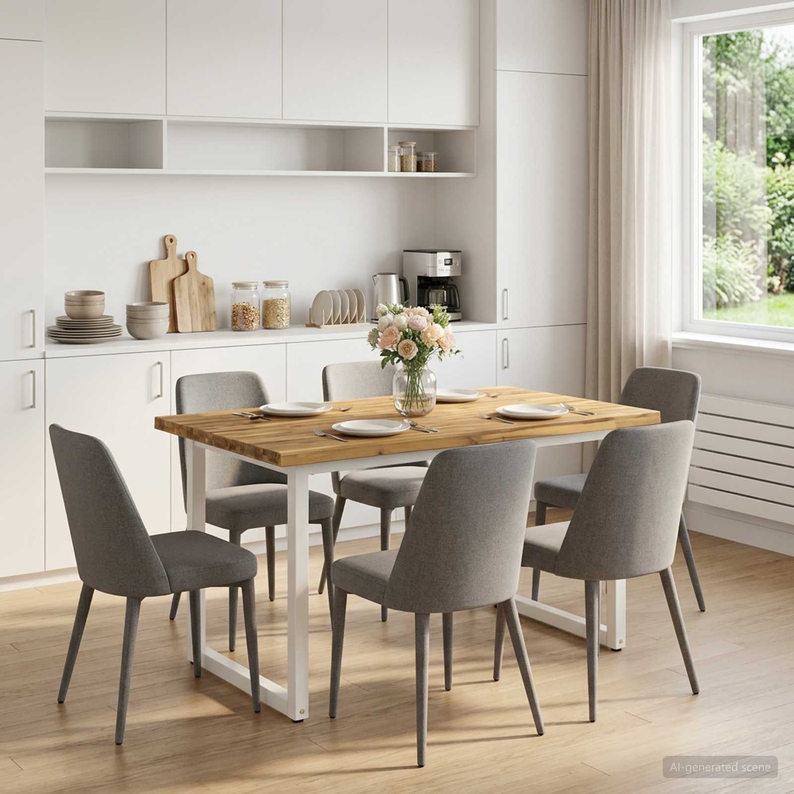 Table à manger en bord vivant, pour la cuisine, 120 × 70 × 75 cm ...