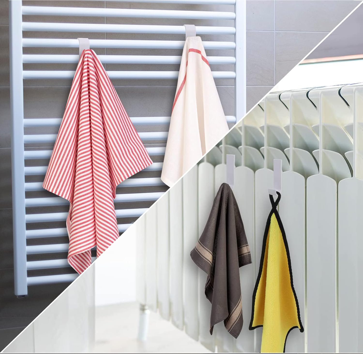 Juego de ganchos para radiador, toallero de baño, gancho para