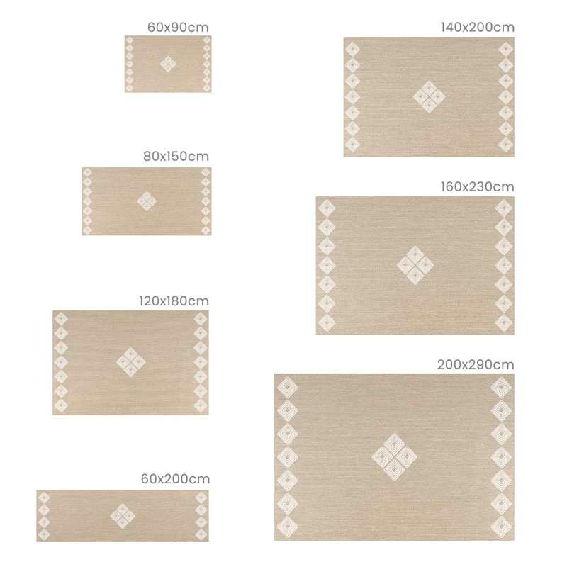 Tapete de vinil Premium de Alta Gama, Almofadas de quarto Lavável antiderrapante e resistente Étnica Brancas 160x230 cm - 5