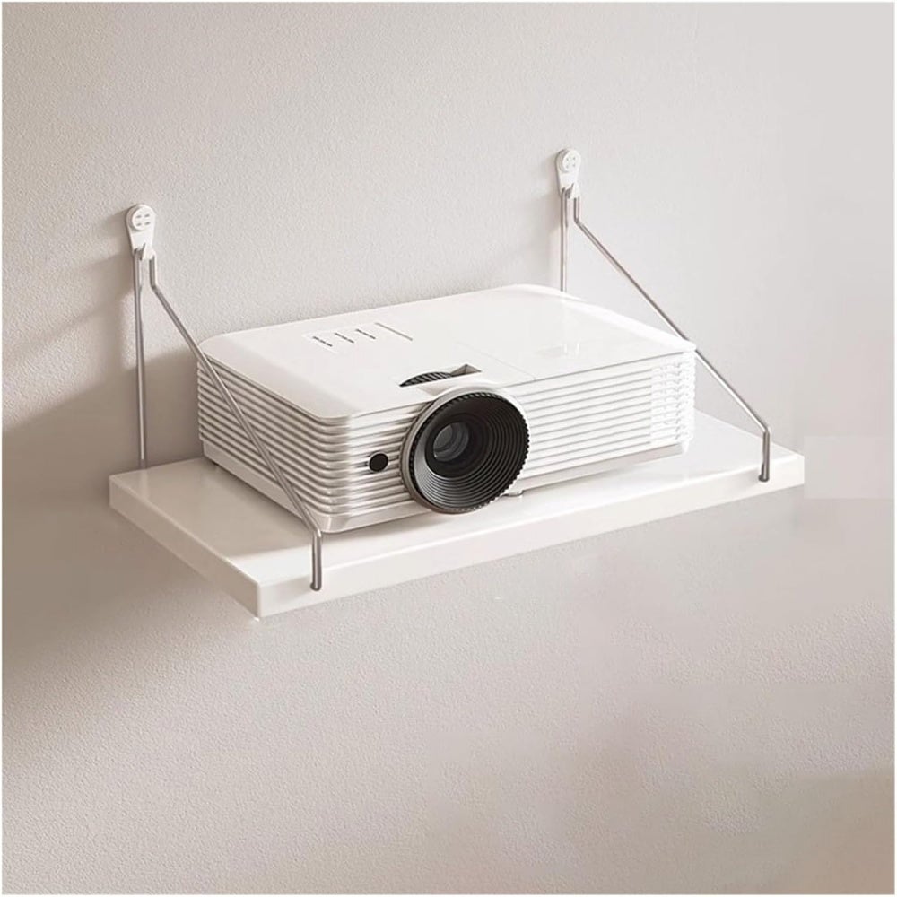 Estante De Pared Para Proyector Y Router – 2 Niveles, Aluminio Resistente Con Organización De Cables