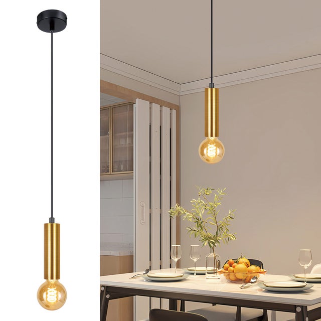 ZMH Suspension Lustre salle à manger 1 flamme E27 or Suspension Lustre métal pour chambre à coucher