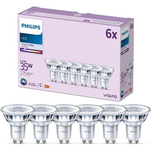 Żarówka LED Philips GU10 Reflektor PAR16 3.5W 275lm 4000K 36st 6 szt.