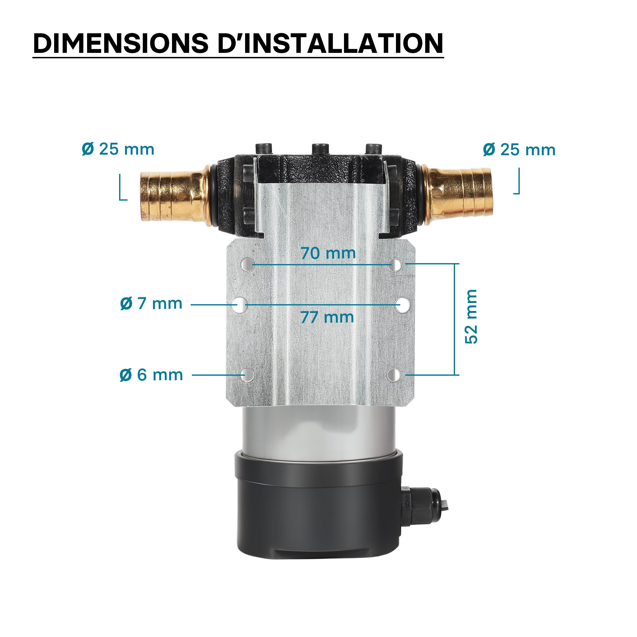 Wiltec Pompe d'aspiration à Fuel Diesel auto-amorçante – 12 V / 150 W / 40 l/min – avec Bornes de batterie – Pour gazole et huile de diesel, vidang... - 7