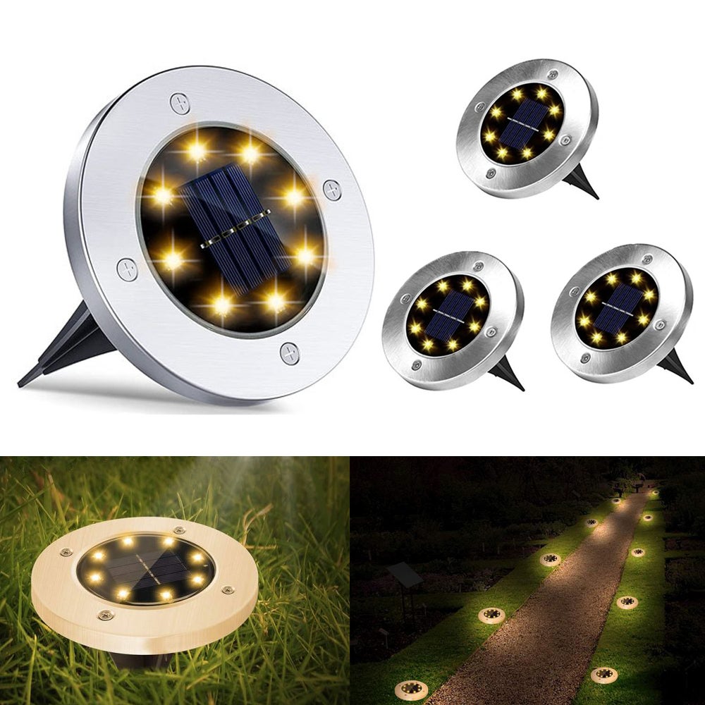 Wodoodporne, zewnętrzne lampy solarne do ogrodu, 4 sztuki, lampy solarne do gruntu, do ogrodu, na trawnik, zewnętrzne lampy solarne