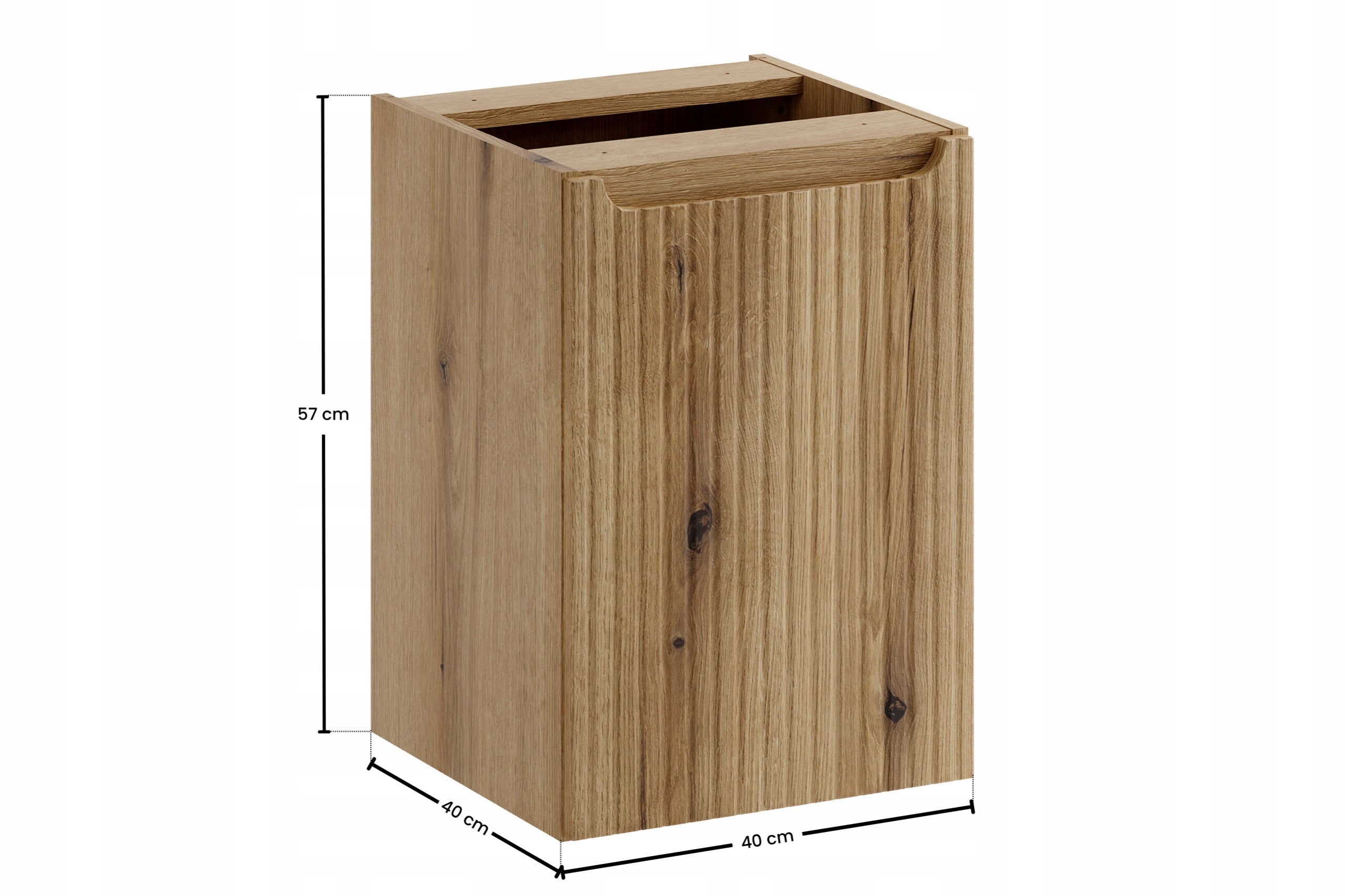 Meuble bas de salle de bain 40 cm avec panier à linge NOVA chêne Coast Evoke - 5