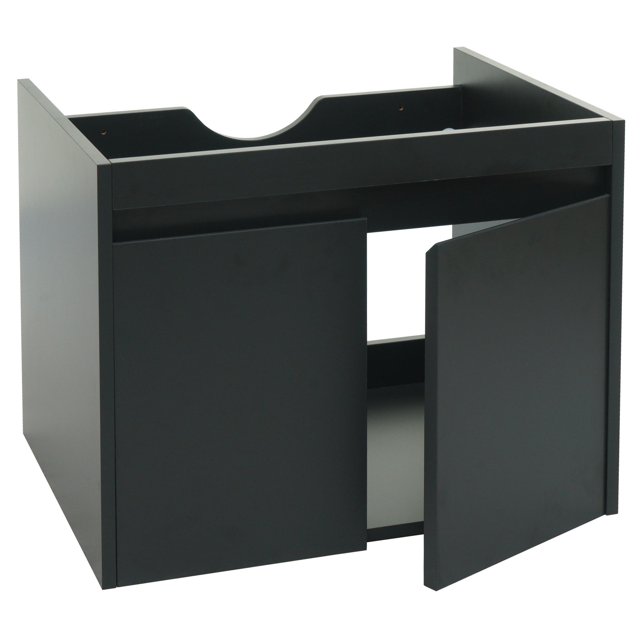 Decoshop26  Mueble De Baño Bajo Lavabo Con 2 Puertas 48 ​​X 59 X 46 Cm Mdf 04_0007848 Negro , Leroy Merlin