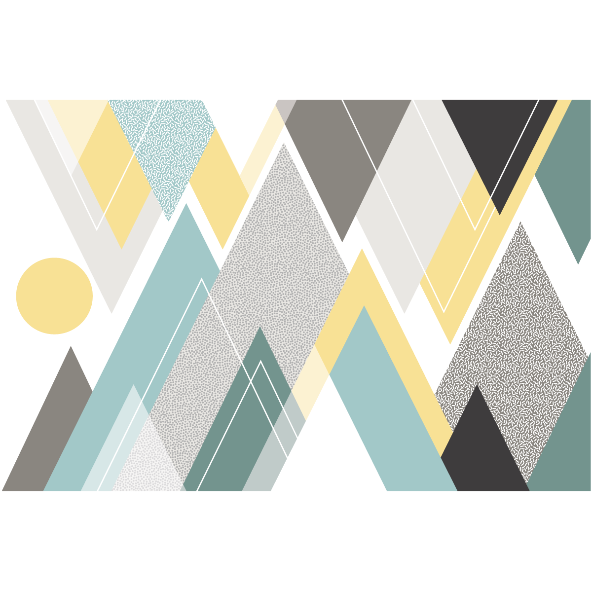 Adesivo montagna scandinavo nevada - Sticker adesivo - adesivi murali - 110x165cm - 2