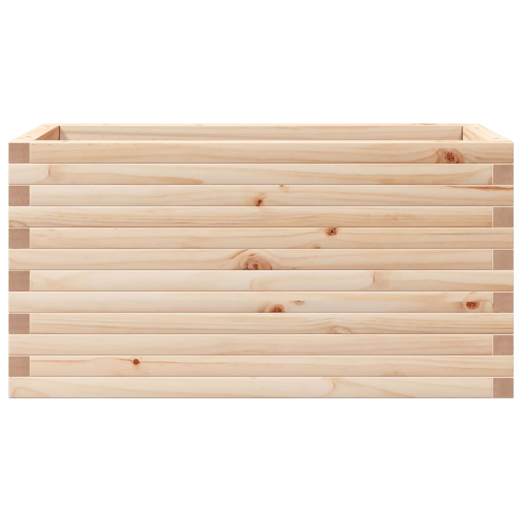 Jardinière bac lit surélevé plantes fleurs terrasse jardin 90 x 40 x 45,5 cm bois de pin massif marron 02_0037976 - 2