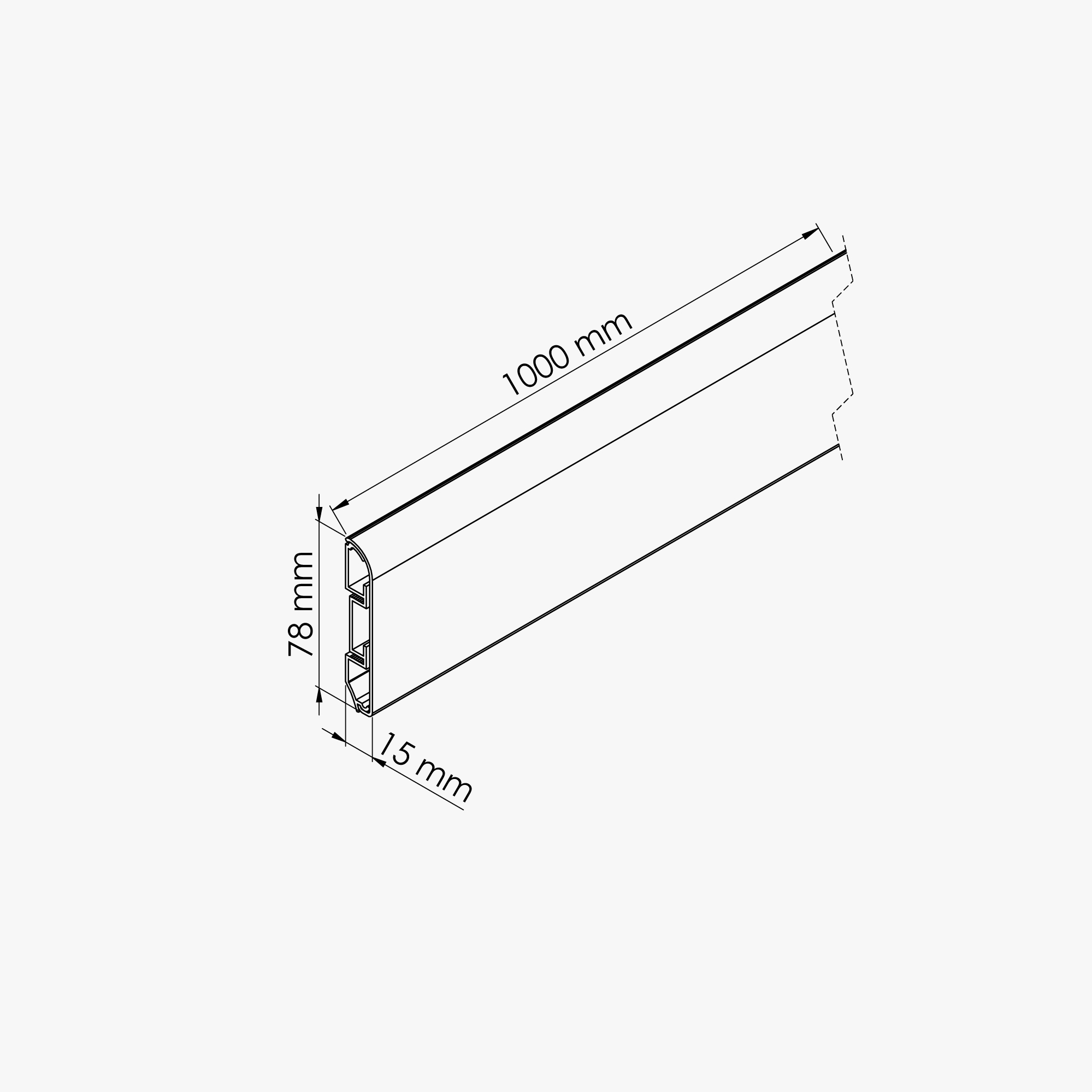 Plinthe Passe-Câble PVC 80 mm - Chêne Naturel - 1 m, À l'unité - 4