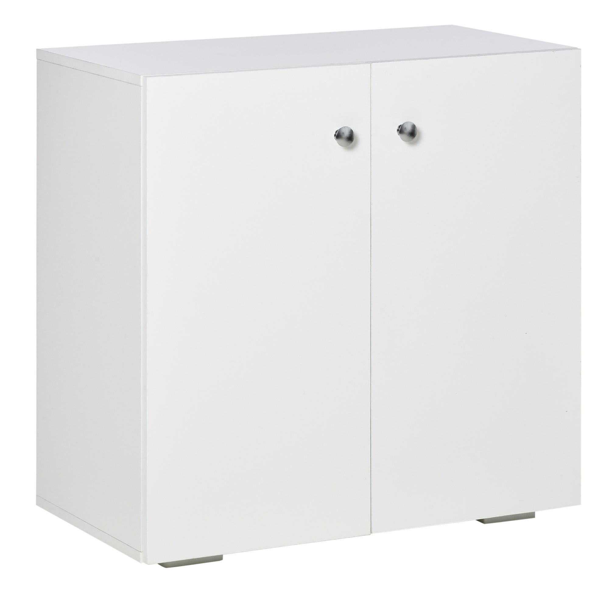 Leroy Merlin Storage Cabinet W/ Two Shelves Wooden Sideboard Freestanding Kitchen Cupboard Bookcase, White Blanco 