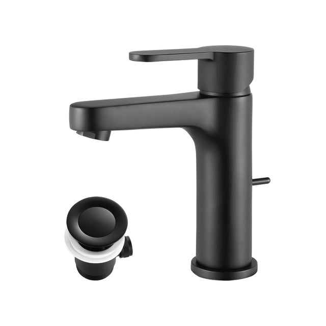 Cecipa max Mitigeur de lavabo Robinet salle de bain à tirette mitigeur lavabo vasque noir,EU Modèle