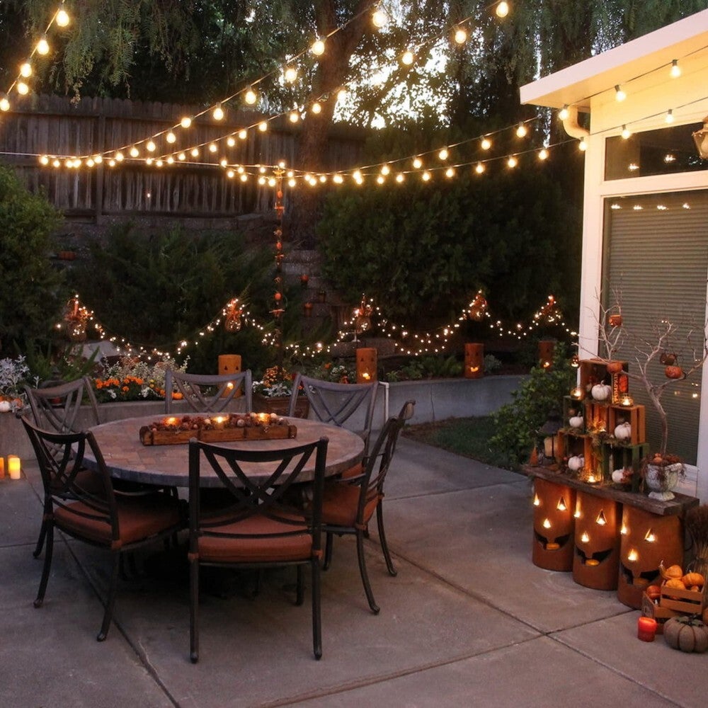 Guirlande Guinguette Extérieur 30M, Guirlande Lumineuse Exterieure avec 50 G40 LED Ampoules IP45 Imperméable, Blanc Chaud Chaîne Lumiere Exterieur - 8