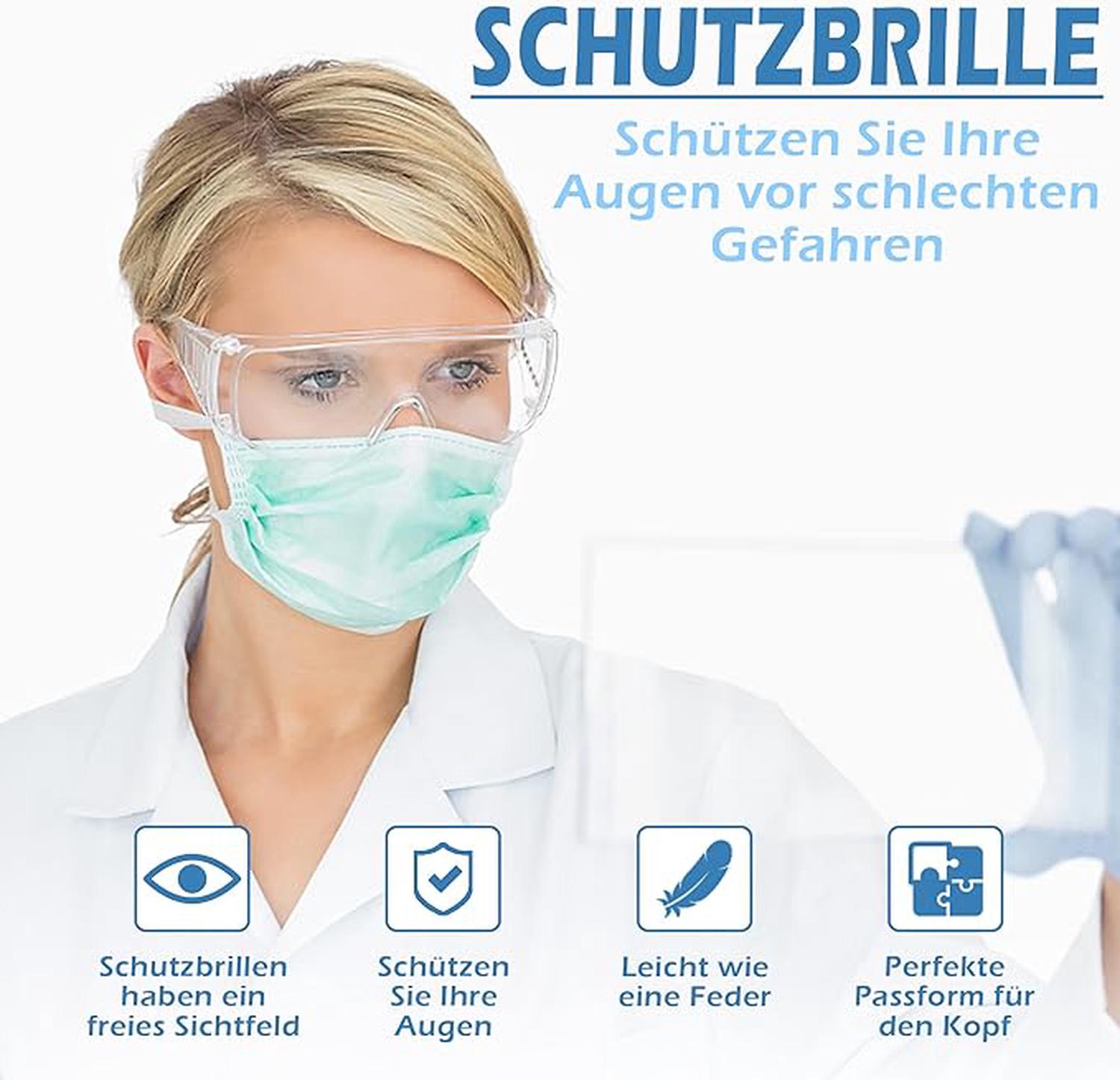 5 PièCes Lunettes SéCurité Contre Gouttelettes Protection Yeux Lunettes Anti-PoussièRe Lunettes SéCurité Transparentes Anti-BuéE - 2