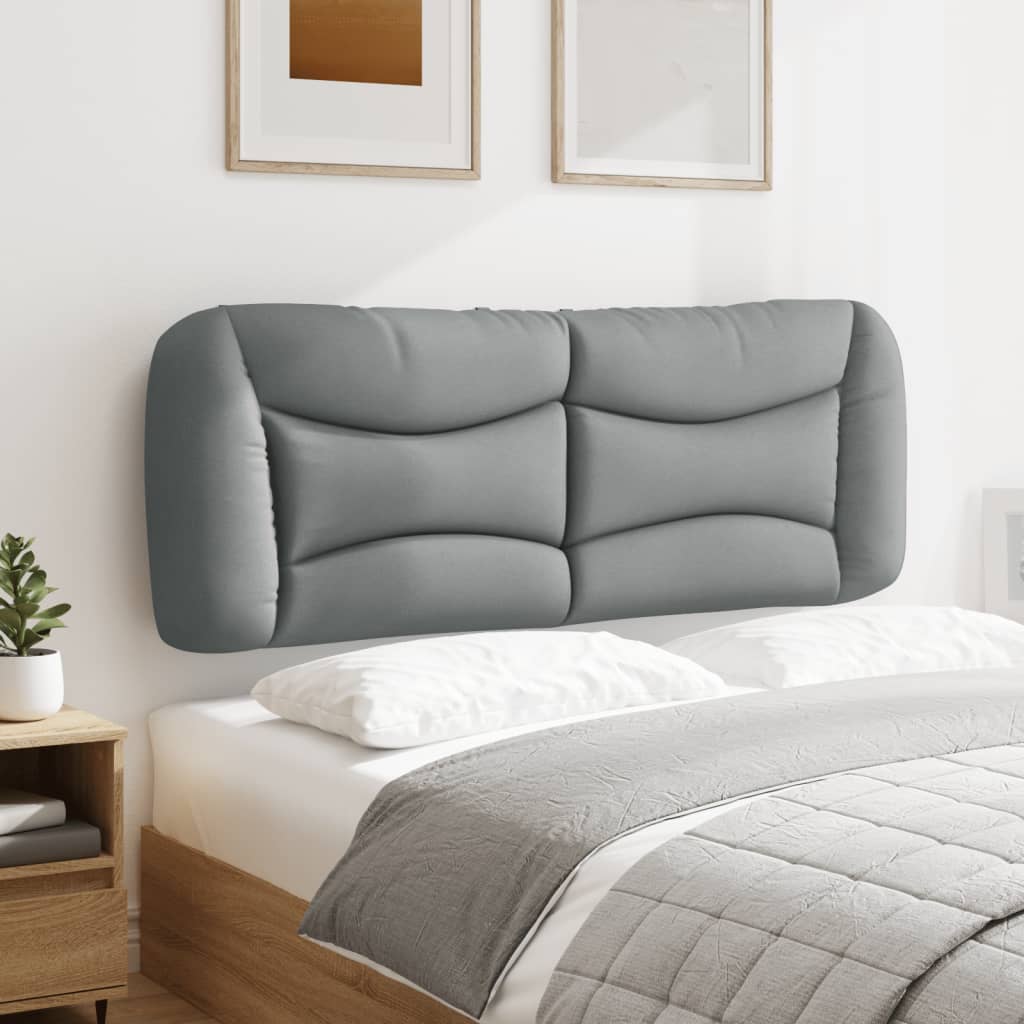 vidaXL Cabecero de cama acolchado tela gris claro 120 cm - 4