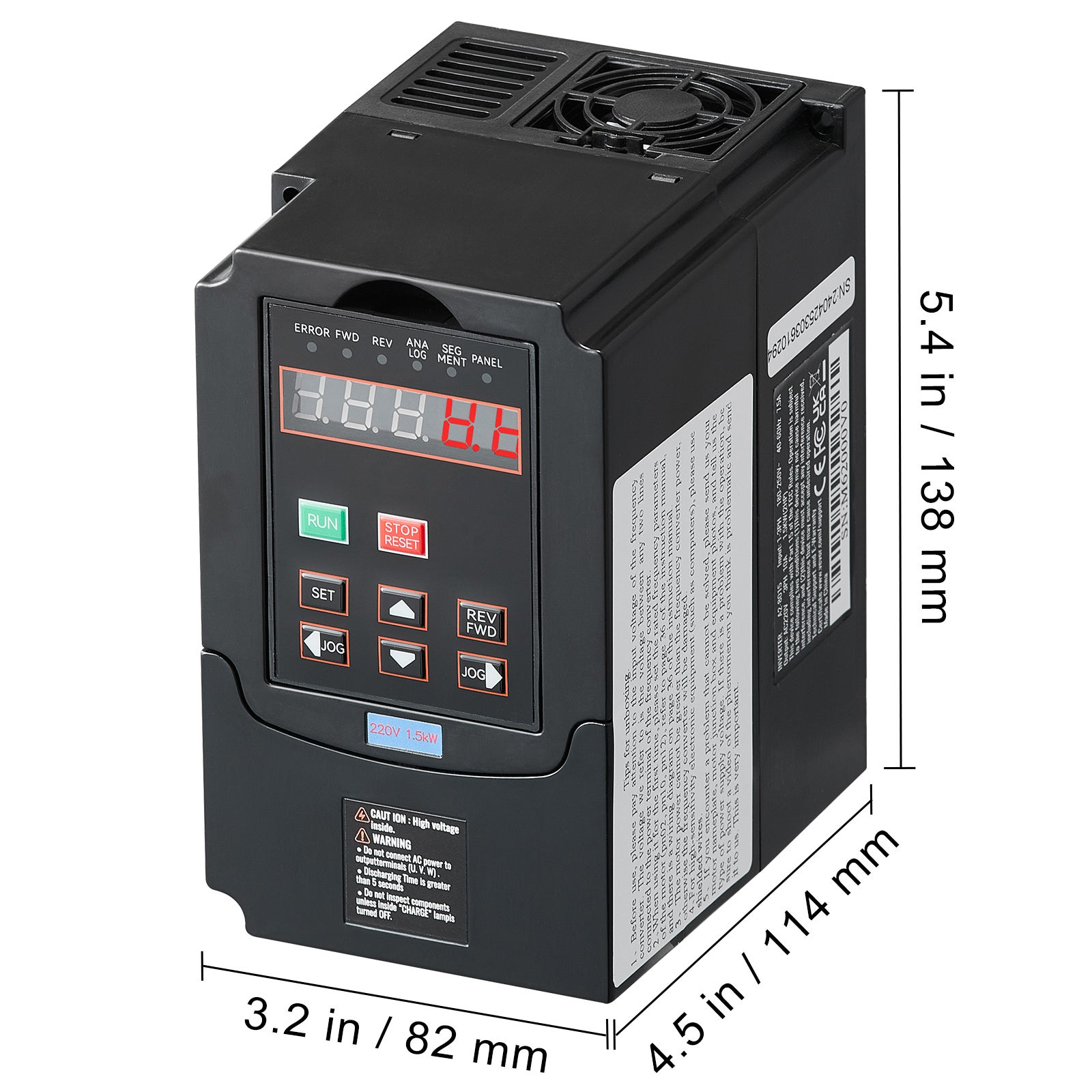 Variateur de fréquence VFD SucceBuy 2HP,1,5KW,7,5A,entrée 1/3 phase 220V vers sortie 3 phases 220V,entrée 40-60Hz,sortie 0-400Hz pour - 2