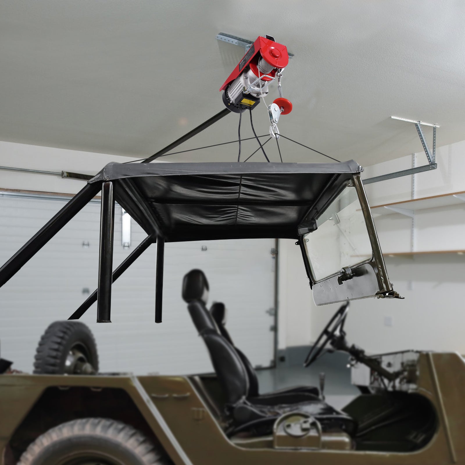 Palan électrique,VEVOR capacité de charge double câble 800kg,télécommande filaire 4,2m,hauteur de levage simple câble 12m,arrêt d'urgence - 8