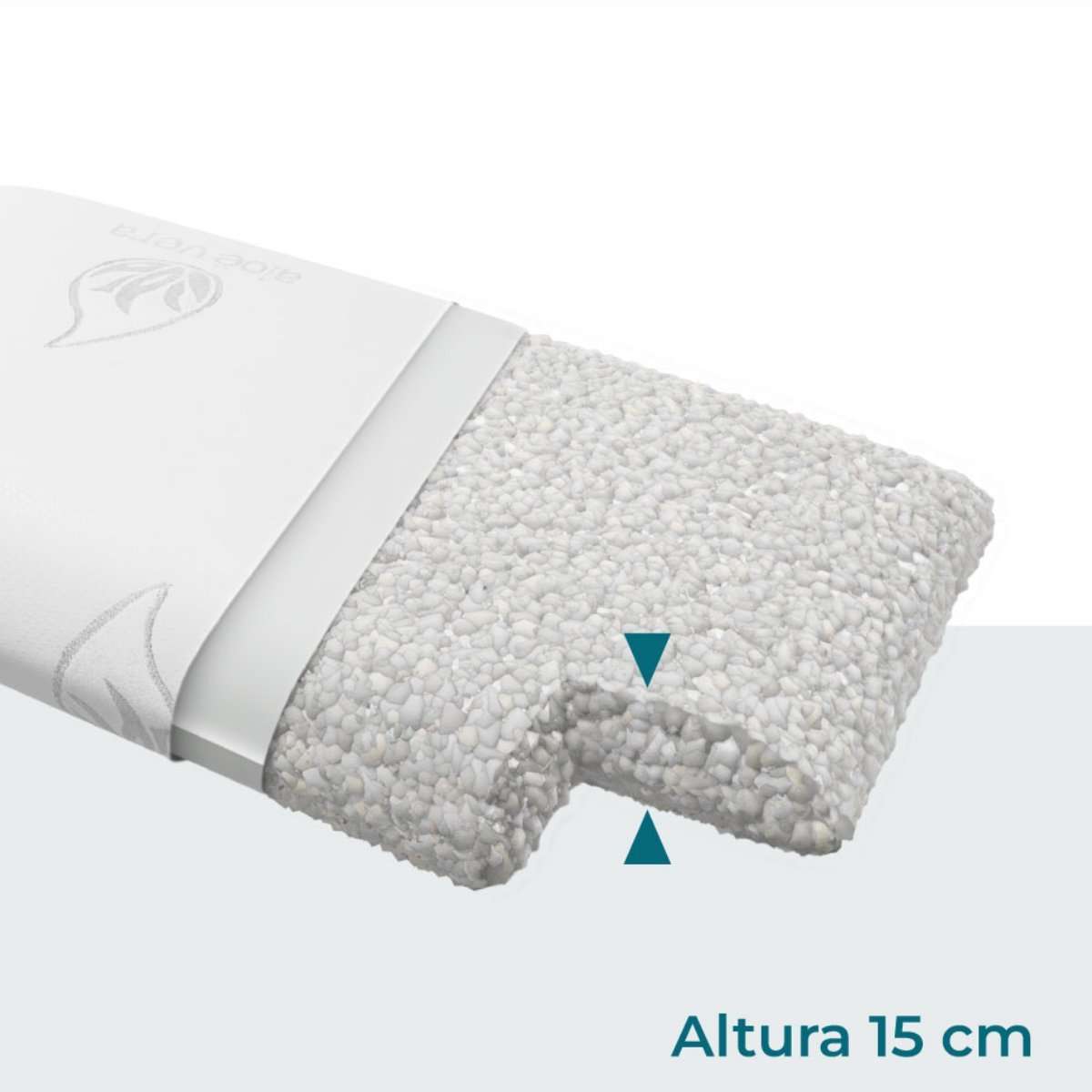 Nalui Oreillers viscoélastiques Aloe Vera Blanc Paquet 2 (70x38 cm), Fermeté moyenne - 6