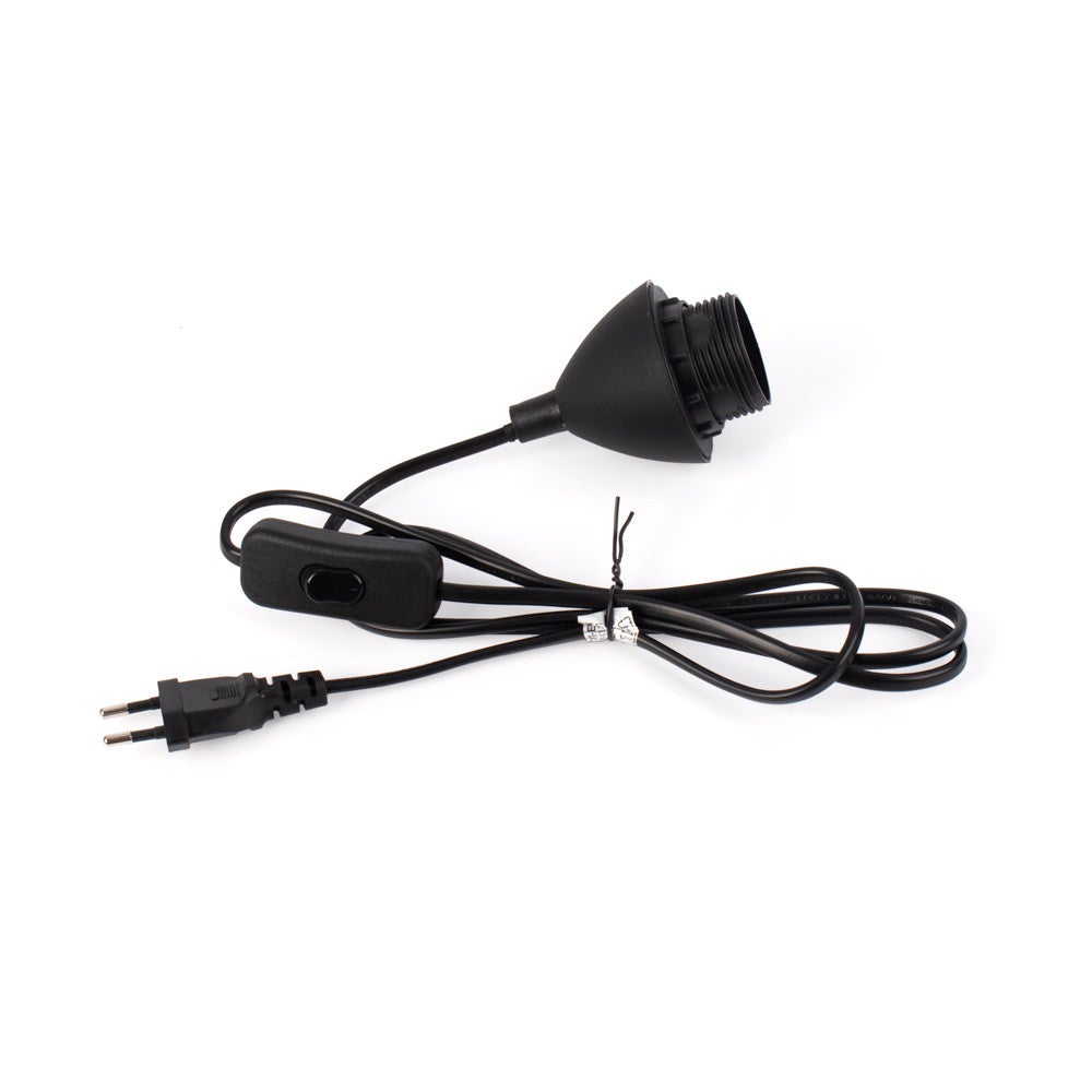 Portalampada Con Cavo In Tessuto E Interruttore - 4 Metri - Attacco E27 - Rosso - Foto 6