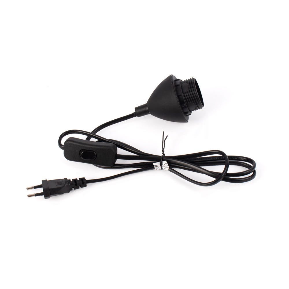 Portalampada Con Cavo In Tessuto E Interruttore - 4 Metri - Attacco E27 - Rosso - Foto 6