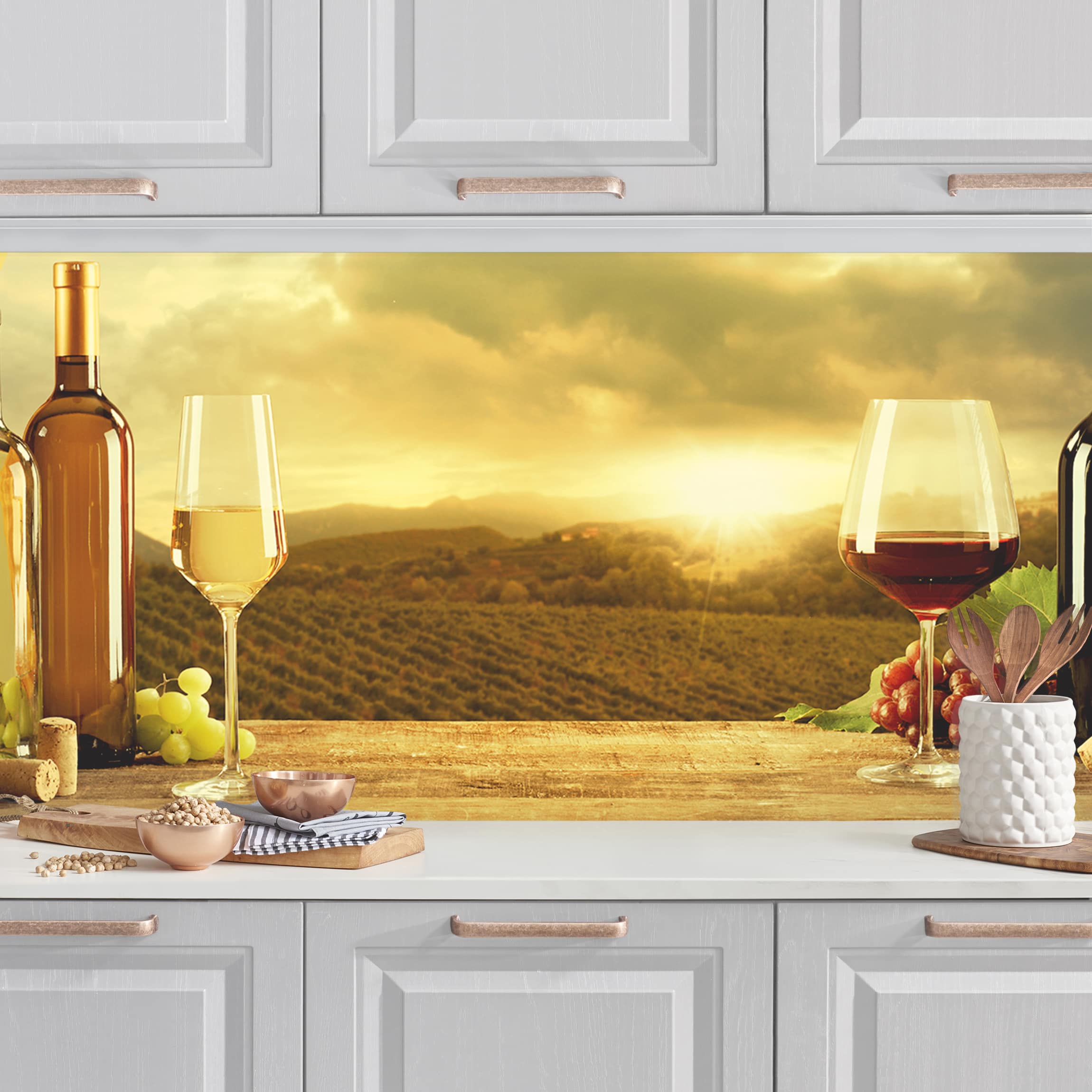 Salpicadero cocina adhesivo - wine with a view 245 x 70 cm