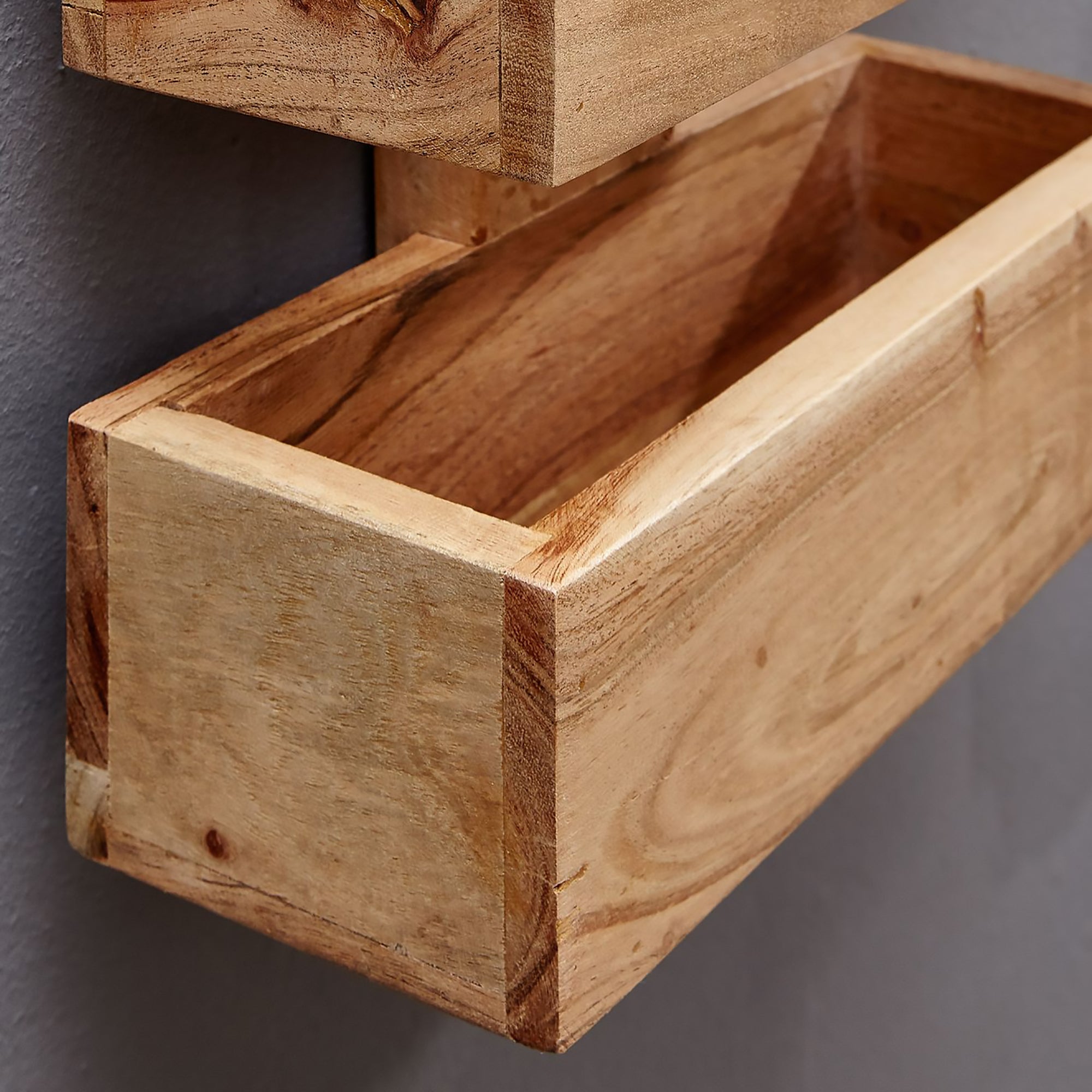 Porte-revues mural 30x10x72 cm en acacia massif - MADURAI - 5