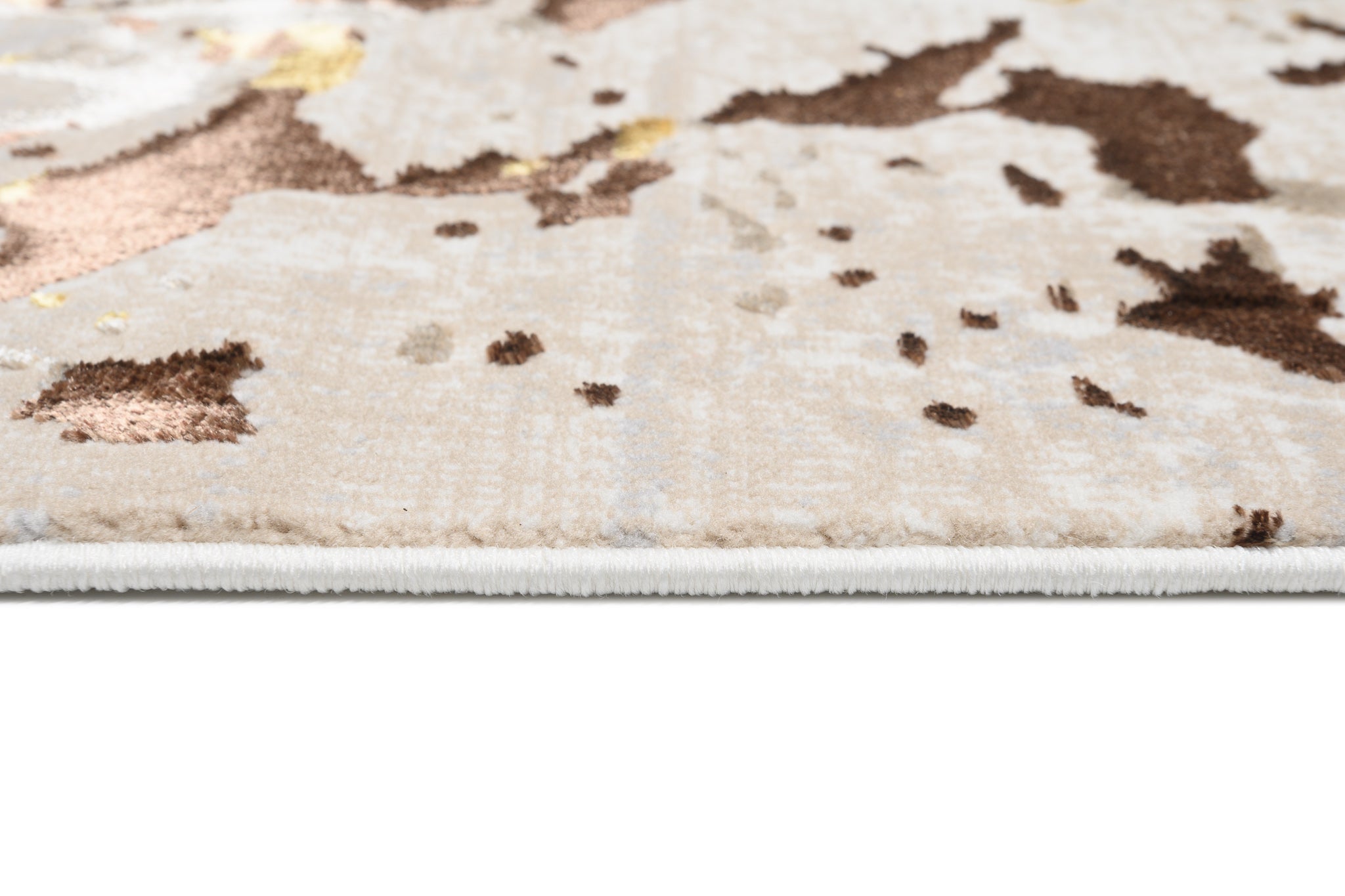 TAPISO Golden Tapis de Salon Moderne Marron Crème Or Beige Moucheté Motif Abstrait Doux Poil Court 140 x 200 cm - 5