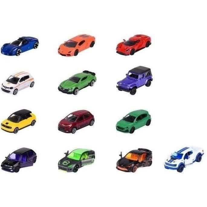 Lot De 10 Voitures Majorette En Métal - Échelle 1:64 (7,5 Cm) - Roue Libre - Boîte En Forme De Roue - Pour Enfants Dès 3 Ans
