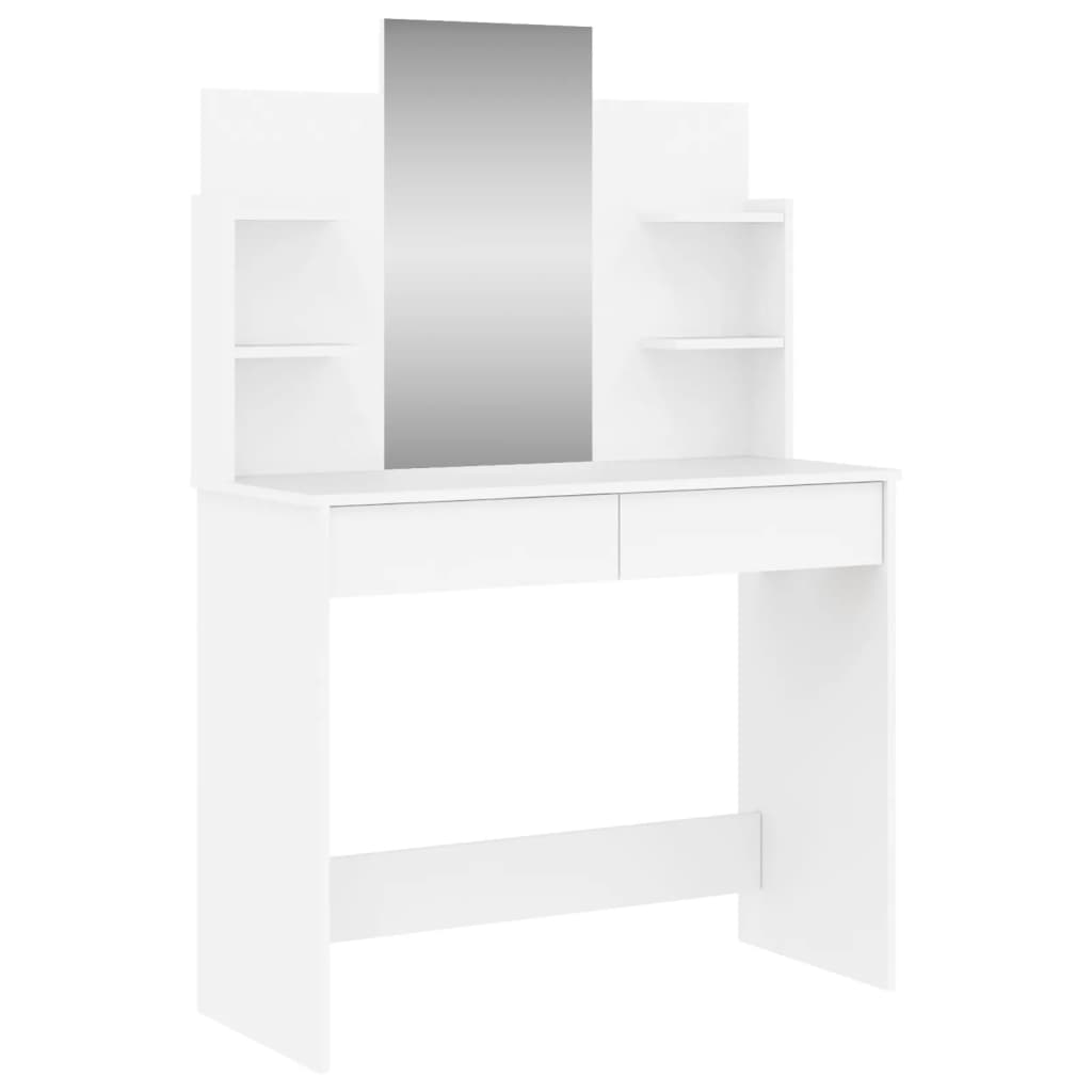Coiffeuse Vicco Ruby Blanc 100cm avec éclairage LED et