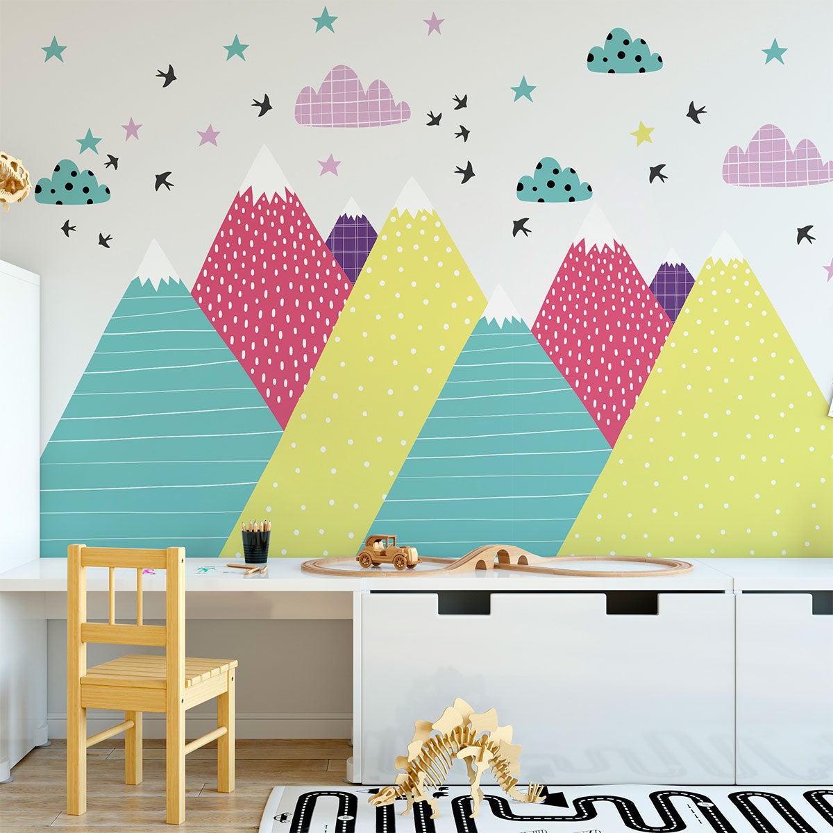 Adesivo bambino di montagna scandinavo neka - Sticker adesivo - adesivi murali - 90x135cm - 5