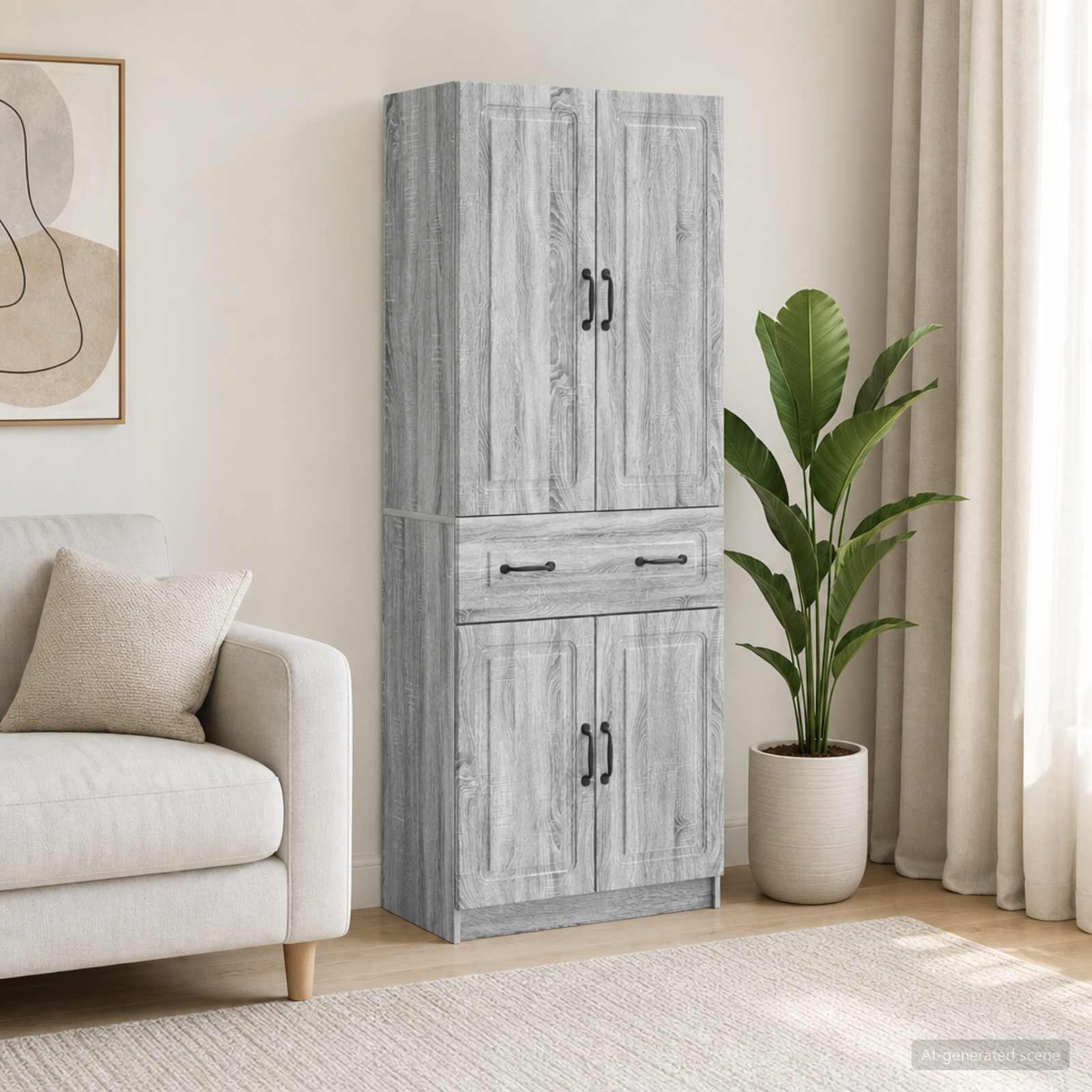 Juego de muebles de madera de ingeniería Sonoma Grey de 2 piezas ...