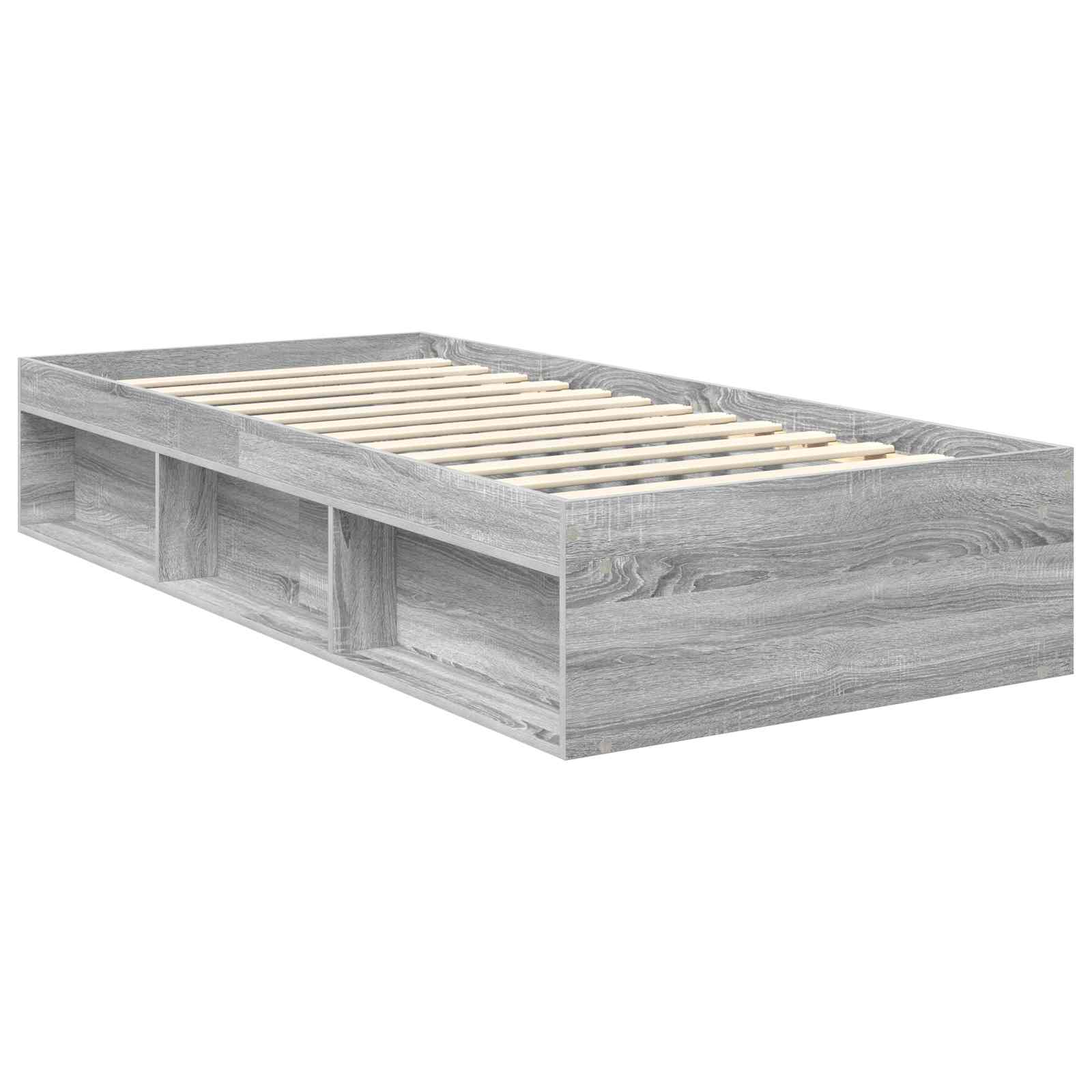 Cadre de lit gris 90 x 190 cm en pin massif - 5