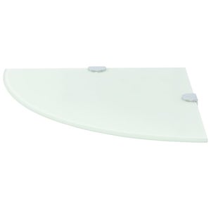 Mensola Angolare In Vetro Temperato 25x25 Cm | Bianca Con Supporti Cromati | Portata 15 Kg | Per Cucina E Bagno | Kit Di Montaggio Incluso
