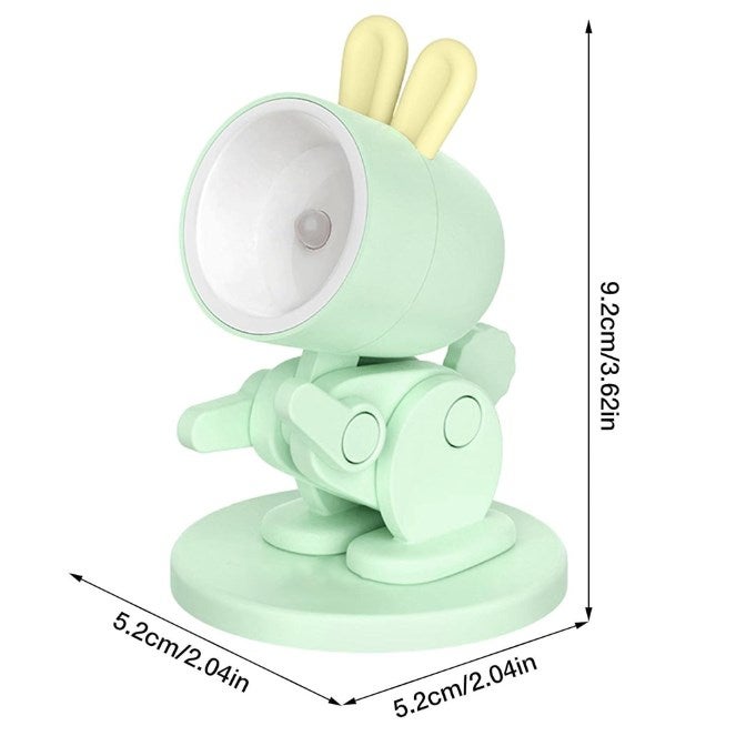 Miniaturowa lampka nocna w kształcie króliczka, lampka nocna na stolik do czytania z magnetyczną podstawą, innowacyjny design, prezent dla dzieci i u - 3