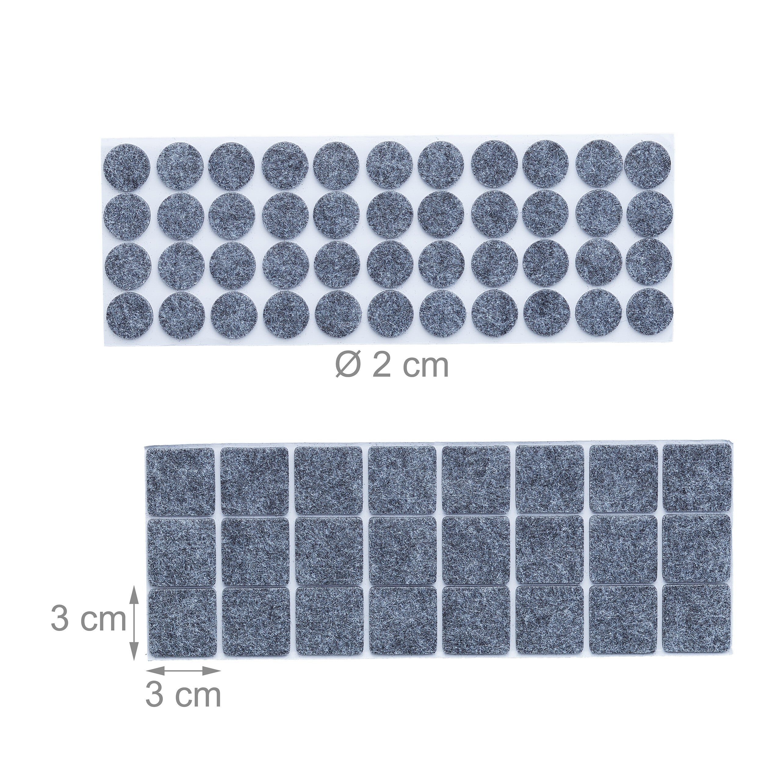 Patins autoadhésifs, lot 180, amortisseurs ronds & carrés, protection des rayures, en feutre, meubles, gris, Relaxdays - 4