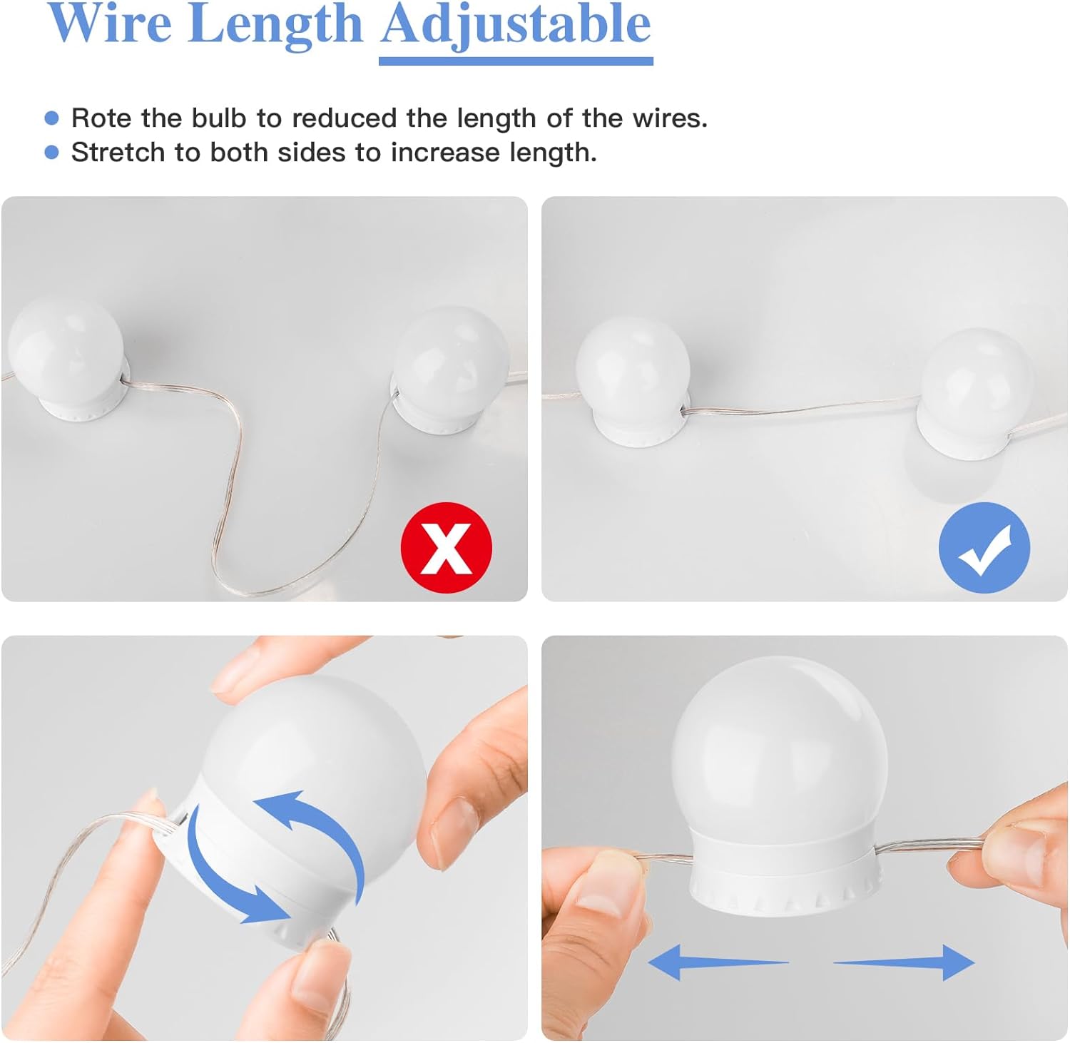 Lumière de Miroir, 14 Ampoules pour Coiffeuse Maquillage, Miroir LED Hollywood Dimmable, Lampe Coiffeuse USB avec Interrupteur,3 Couleurs - 5